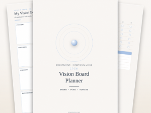 2026 Vision Board Planner – Printable Goal Setting & Intentional Living Journal