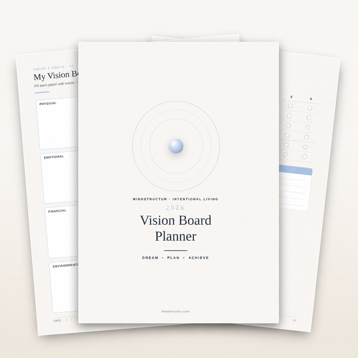 2026 Vision Board Planner – Printable Goal Setting & Intentional Living Journal