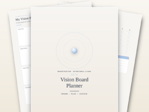 2026 Vision Board Planner – Printable Goal Setting & Intentional Living Journal